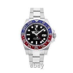 Rolex GMT-Master II Pepsi Automatic 40mm Steel Mens Bracelet Watch 126710BLRO
