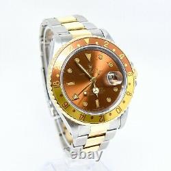 Rolex GMT Master II Ref16713 Root Beer/Tiger Eye 18K Gold and Steel