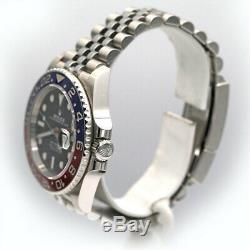 Rolex GMT-Master II Stainless Steel 40 Watch Black and Red Pepsi Bezel 126710