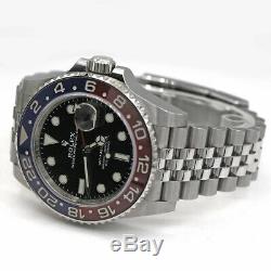 Rolex GMT-Master II Stainless Steel 40 Watch Black and Red Pepsi Bezel 126710
