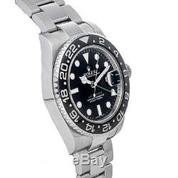 Rolex GMT-Master II Steel Auto Men's Watch Steel Bracelet Black Dial 116710LN