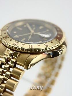 Rolex GMT Master Rootbeer 18k Gold Brown Dial 40mm Automatic Watch 16758