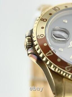 Rolex GMT Master Rootbeer 18k Gold Brown Dial 40mm Automatic Watch 16758