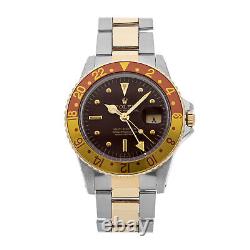 Rolex GMT-Master Rootbeer Automatic Steel Gold Mens Oyster Bracelet Watch 1675