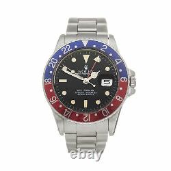 Rolex Gmt-master Pepsi Tritium Patina Stainless Steel Watch 16750 40mm W5932