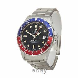 Rolex Gmt-master Pepsi Tritium Patina Stainless Steel Watch 16750 40mm W5932