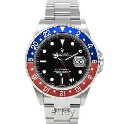 Rolex Men's GMT-Master II Wristwatch, Pepsi Bezel, Black Face, 16710