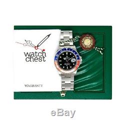 Rolex Men's GMT-Master II Wristwatch, Pepsi Bezel, Black Face, 16710