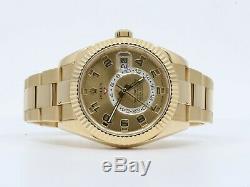 Rolex Oyster Perpetual Sky-Dweller GMT Auto 42mm Yellow Gold Mens Watch 326938