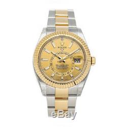 Rolex Sky-Dweller Auto Steel Gold Mens Oyster Bracelet Watch Date GMT 326933