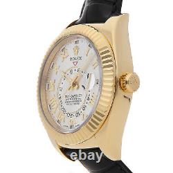 Rolex Sky-Dweller Automatic 42mm Yellow Gold Mens Strap Watch Date GMT 326138