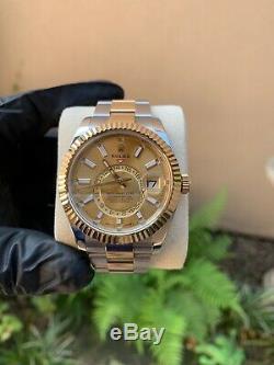 Rolex Sky-Dweller Steel Gold Champagne Watch GMT 326933 Box Papers 2019