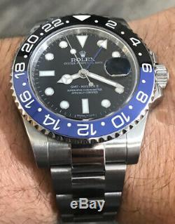 Rolex Steel GMT Master II Custom Blue / Black Ceramic Bezel 116710 Men's Watch