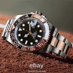 Rose Gold NH34 Automatic Men Watch GMT Diver Watches Waterproof Sapphire 40mm