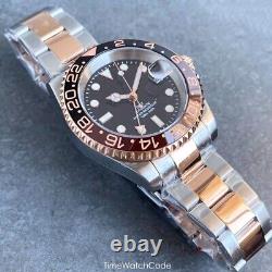 Rose Gold NH34 Automatic Men Watch GMT Diver Watches Waterproof Sapphire 40mm