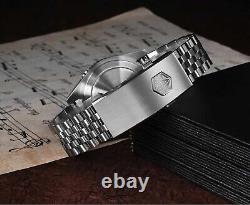 SAN MARTIN GMT SN0109-G NH34 Automatic Stainless Steel Pepsi Men's Watch w Box