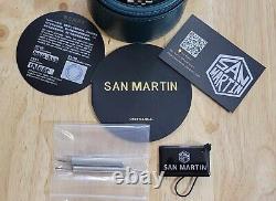 SAN MARTIN GMT SN0109-G NH34 Automatic Stainless Steel Pepsi Men's Watch w Box