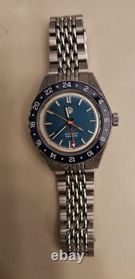SAN MARTIN SN0116 GMT 39.5mm Blue/Green 100M Automatic NH34 Sapphire Watch