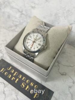 SEIKO 5 Sports SBSC009 Field GMT Auto 39.4mm White Dial Stainless Band Analog