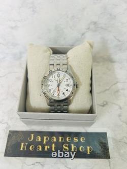 SEIKO 5 Sports SBSC009 Field GMT Auto 39.4mm White Dial Stainless Band Analog