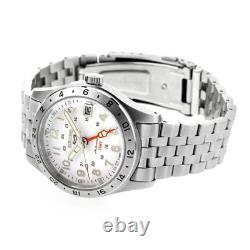SEIKO 5 Sports SBSC009 Field GMT Auto 39.4mm White Dial Stainless Band Analog