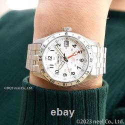 SEIKO 5 Sports SBSC009 Field GMT Auto 39.4mm White Dial Stainless Band Analog