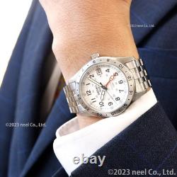 SEIKO 5 Sports SBSC009 Field GMT Auto 39.4mm White Dial Stainless Band Analog