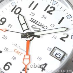 SEIKO 5 Sports SBSC009 Field GMT Auto 39.4mm White Dial Stainless Band Analog