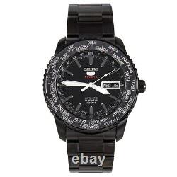 SEIKO 5 Sports SRP129K1 Automatic Watch 4R36 Steel World Time Black Day Date GMT