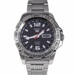 SEIKO 5 Sports SRP683K1 GMT Automatic 4R36 Watch World Time Steel Black Day Date