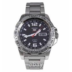 SEIKO 5 Sports SRP683K1 GMT Automatic Men Watch World Time Steel Black Day Date