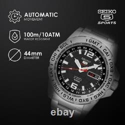 SEIKO 5 Sports SRP683K1 GMT Automatic Men Watch World Time Steel Black Day Date
