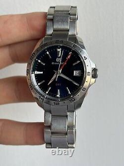 SEIKO Grand Seiko SBGN005 9F86-0AB0 GMT Navy Blue Dial Quartz Men's Watch