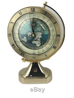 SEIKO Quartz 90th Anniversary Dateline GMT Globe World Time Desk Clock QQZ292G