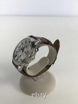 SEIKO WORLD TIME GMT Chronograph 5T82 0AK0 Quartz Watch Analog Leather