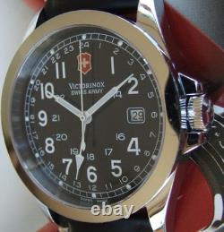 SWISS ARMY Mens INFANTRY DUAL TIME GMTSapphire GlassBlack DialNEW LeatherOMG