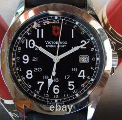 SWISS ARMY Mens INFANTRY DUAL TIME GMTSapphire GlassBlack DialNEW LeatherOMG