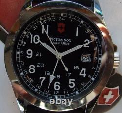 SWISS ARMY Mens INFANTRY DUAL TIME GMTSapphire GlassBlack DialNEW LeatherOMG