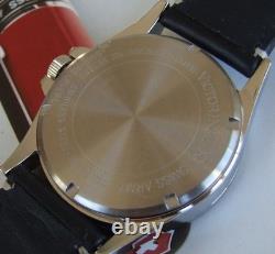 SWISS ARMY Mens INFANTRY DUAL TIME GMTSapphire GlassBlack DialNEW LeatherOMG