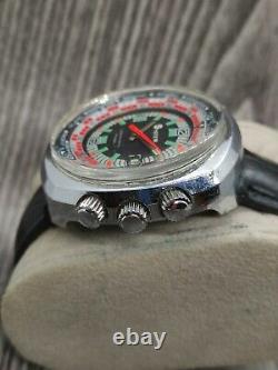 SYSTEM Super Datomatic Watch Men's World Time Diver Big Case Watch Rally type