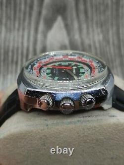 SYSTEM Super Datomatic Watch Men's World Time Diver Big Case Watch Rally type