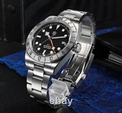 San Martin Automatic GMT Watch Black Bay Pro Homage Black Dial NH34