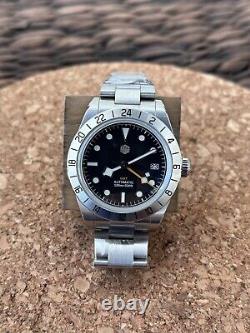 San Martin Automatic GMT Watch Black Bay Pro Homage Black Dial NH34