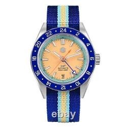 San Martin Men GMT Watch Automatic Mechanical Wristwatch Luminous NH34 Limited