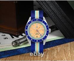 San Martin Men GMT Watch Automatic Mechanical Wristwatch Luminous NH34 Limited