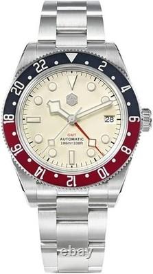 San Martin SN0109-G GMT NH34 Pepsi Bezel Cream Dial