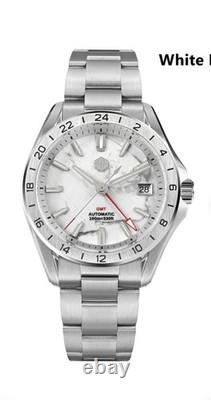 San Martin White Marble Gemstone NH34 GMT Automatic Watch SN0129GB