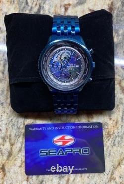 Seapro Men's Meridian World Timer GMT Blue Dial Watch SP7323