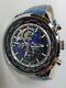 Seapro Meridian World Timer GMT Quartz Watch Blue SP7132 Alarm 47mm