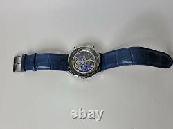 Seapro Meridian World Timer GMT Quartz Watch Blue SP7132 Alarm 47mm